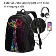 thumbnail image 2 of Disketp Neon Psychedelic Giraffe Mochila de Viaje Estampada para Laptop con Puerto de Carga USB, Mochila Impermeable para Computadora – Regalo para Hombres y Mujeres, 2 of 7