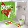 thumbnail image 1 of Oferta navideña: juego de decoración de baño de 4 piezas de Grinch: juego de baño de Grinch con estampado de muñeco de nieve, en liquidación, con tapete de baño y cortina de ducha para un estilo navid, 1 of 3