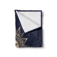 thumbnail image 2 of Psychedelic Soft Flannel Fleece Throw Blanket, Vintage Occult Sun with Face Boho Esoteric Solar Display Print, Cozy Plush for Indoor and Outdoor Use, 50" x 70", Dark Blue Yellow, by Ambesonne, 2 of 6