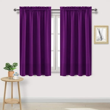 Luckky Purple Blackout Curtains for Bedroom,Thermal Insulated Solid Curtains for Living Room,Full Light Blocking Sound Dampening Window Drapes,with Black Liner, 38Wx84L,1 Panels