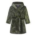 thumbnail image 3 of LYMAYTER Hooded Bathrobe for 2-12Y Toddler Boys Soft Flannel Bathrobe Solid Color Comfortable Household Sleep Gown, 3 of 10