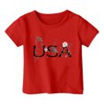 thumbnail image 1 of JAKANYQ T-Shirts Mode Décontractée pour Garçons et Filles, Imprimé Cœur, Col Rond, Manches Courtes, Rouge 3-4 Ans, 1 of 4