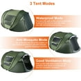 thumbnail image 5 of Pop up Camping Tent for 4-5 Person Tent Waterproof Instant Easy Setup Family Tent for Camping Hiking Climbing Traveling Khaki, 5 of 11