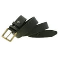 thumbnail image 3 of Mens 1 1/2 Plain Black Latigo Leather Belt Old Brass Buckle Made In USA, 3 of 4