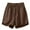 Coffee, variant on Annhoo Womens Linen Shorts Elastic High Waisted Casual Wide Leg Drawstring Summer Beach Shorts with Pockets