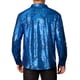 thumbnail image 3 of Camisas metálicas de leopardo inspiradoras para hombres, de manga larga, con botones, camisas brillantes impresas, S azul, 3 of 6