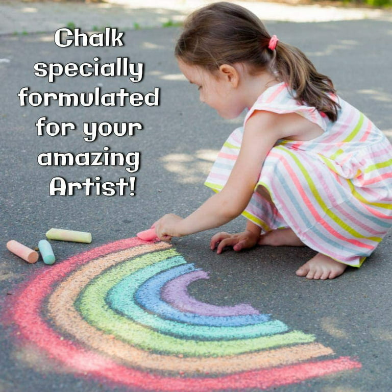 Sidewalk Chalk 6 Colors 12 Pack Small Sidewalk Chalk Bulk, Non-Toxic, Washable, Extensive Chalk Collection, Outdoor Chalk Play for Kids and Adults (
