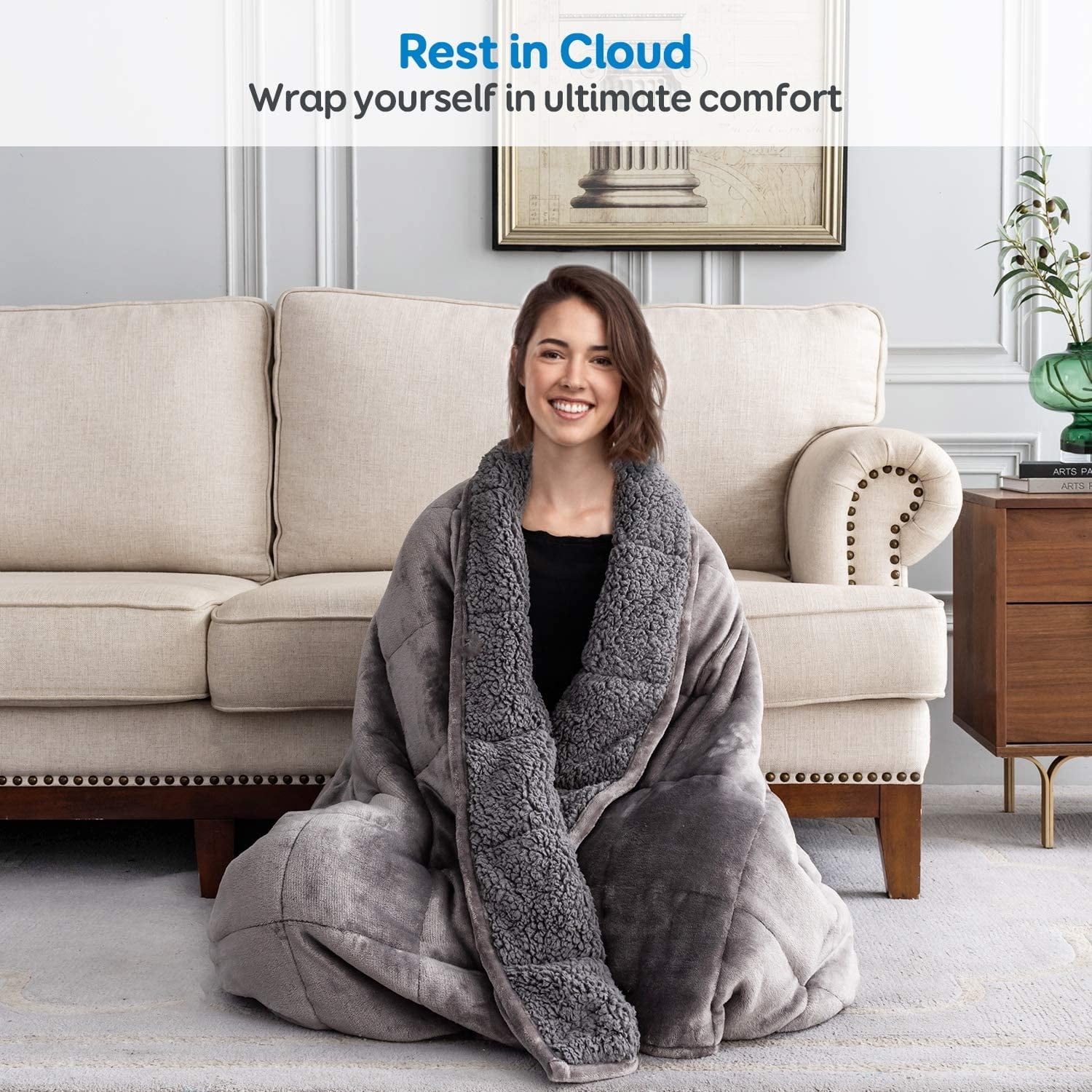 Buy Sivio Fleece Weighted Blanket 15 lbs 60x80 inches, Flannel and