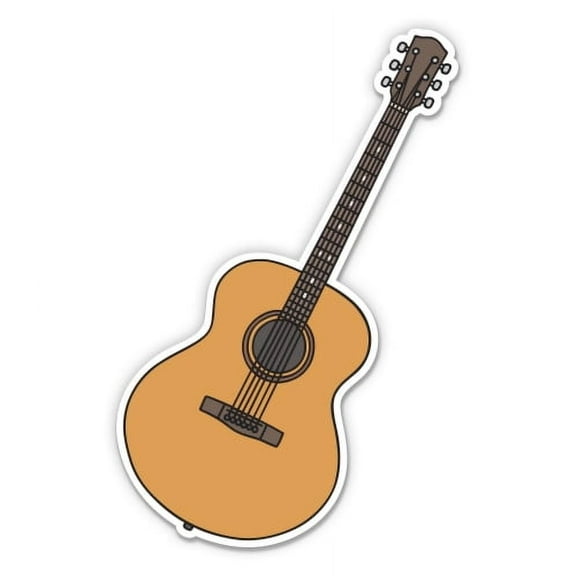 Acoustic Guitar - 3" Vinyl Sticker - For Car Laptop I-Pad Phone Helmet Hard Hat - Waterproof Decal