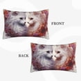 thumbnail image 2 of Lsque White Red Cat Couple Pattern Pillow Case – Soft & Cozy Throw Pillow Cover, Hypoallergenic Cushion Case for Sleeping Women with Envelope Closure-16"x24", 2 of 6