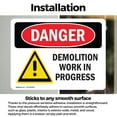 thumbnail image 3 of (2 Pack) Demolition Work In Progress OSHA Danger Sign 14 Inch X 10 Inch Vinyl Label Decal Sticker Weather Resistant, UV Protected for Workplace, Business, and Construction Site, Made in, 3 of 7