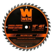 WEN 10-Inch 40-Tooth Carbide-Tipped Professional Woodworking Saw Blade for Miter Saws and Table Saws, BL1040