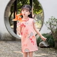 thumbnail image 2 of Ruyang Girls Floral Gheongsam Chinese Traditional Dress Kids Modern Sleeveless New Year Qipao Princess Tassels Outfits Trendy Skirt, 2 of 8