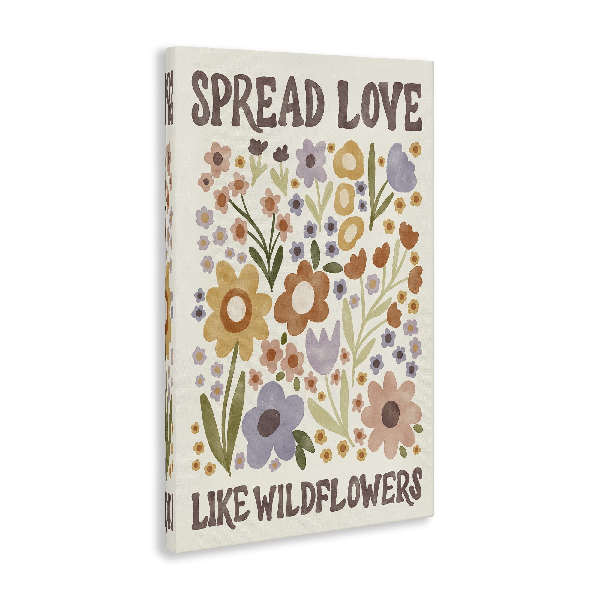 Stupell Industries Spread Love Like Wildflowers Plants & Flowers Painting Wrapped Canvas Art Print Wall Art, 24 x 36