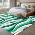 thumbnail image 4 of 5'x7' Area Rugs for Living Room Bedroom, Green White Moire Washable Rug Carpet Runner Indoor Outdoor, Modern Abstract Art Non Slip Floor Mats Area Rug for Kitchen, Nursery, 4 of 8