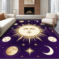 Flatwoven High Traffic Area Rug, Radiant Diamond Style, Non Slip, Stain Resistant, Washable Area Rugs for Living Room, Bedroom(Gold, 2X3)