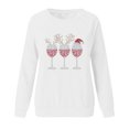 thumbnail image 4 of HOMBOM White Sweatshirts for Women Merry Fleece Crewneck Holiday Christmas Wine Glasses Xmas Adults Sweatshirt, 4 of 4