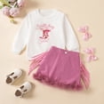 thumbnail image 2 of PRfgtbd Girls Clothes 2 Piece Outfits Cowgirl Outfit For Girls Long Sleeve Sweatshirt Top And High Waist Fringe Skirt Set Spring Clothing Stylish Clothing Sets, 2 of 9