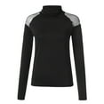 thumbnail image 5 of TRUBKH Long Sleeve Shirts for Women Turtleneck Tops for Women Going Out Tops for Women Skinny Jeans for Women Shirt Long-sleeved Mesh High-neck T-shirt Top Blouse Knit Tops for Women Black M, 5 of 9