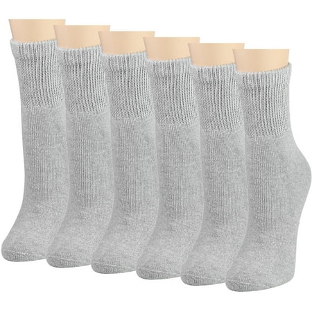 

Falari 6-Pack Gray Women Diabetic Quarter Socks for Diabetes Edema and Circulatory Loose Fitting