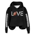 thumbnail image 1 of WEAIXIMIUNG Robes Sweat-Shirt pour Femmes avec Poches Sweat à Capuche à Manches Longues Col Rond Imprimé Lettre Rugby, 1 of 3