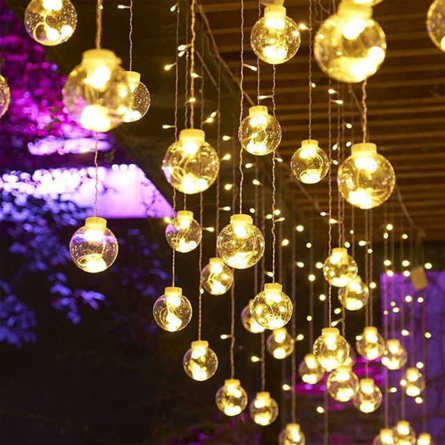 Guirnalda de luces LED de plástico para decoración navideña, 350 cm, bola de deseos, luces decorativas para dormitorio, pared, patio, exterior, Navidad, San Valentín, boda, Halloween, otoño, hogar, ad