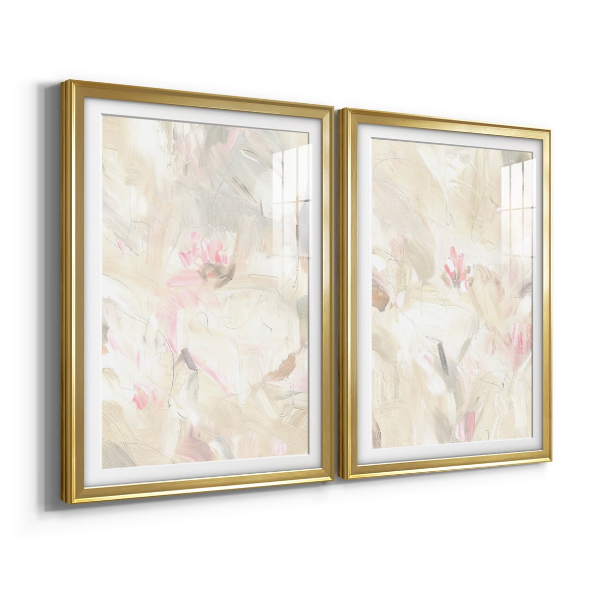 Wexford Home Soft Abstraction I Premium Framed Print, 22.5" x 30.5" - Ready to Hang, Gold (Set of 2)