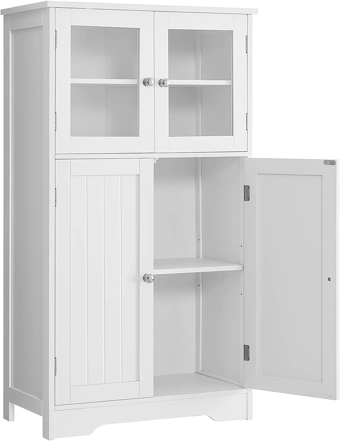 WEISANTIQ Bathroom Linen Storage with Glass Doors