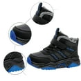 thumbnail image 4 of WhouRiu Big Boys' Winter Sneakers Insulated Lined Resistant Ankle Boots Thermal Warm Sports Outdoor Sneakers Blue Little Child13.5, 4 of 8