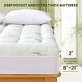 thumbnail image 4 of Wishead Twin Size Mattress Topper Viscose Made from Bamboo Thick Pillow Top Mattress Pad with 8-21" Deep Pocket Cooling Mattress Topper for Hot Sleepers, 4 of 9