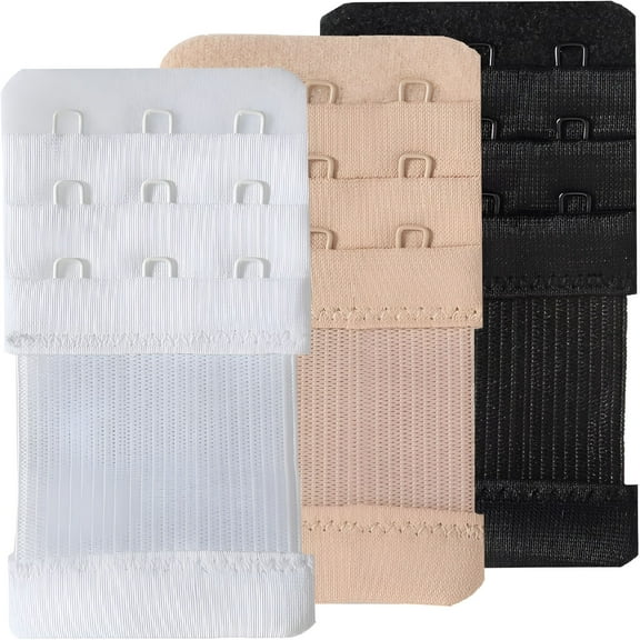 TELOLY Women's Bra Extenders 3 Hook 1/2" Spacing, Multicolor, Soft Stretchy Back Bra Extension Strap