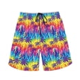 thumbnail image 3 of Binienty Men's Board Shorts Swim Trunks With Tie Dye Palm Tree Pattern - Quick Dry for Summer Beach Vacations and Water Sports, 3 of 10
