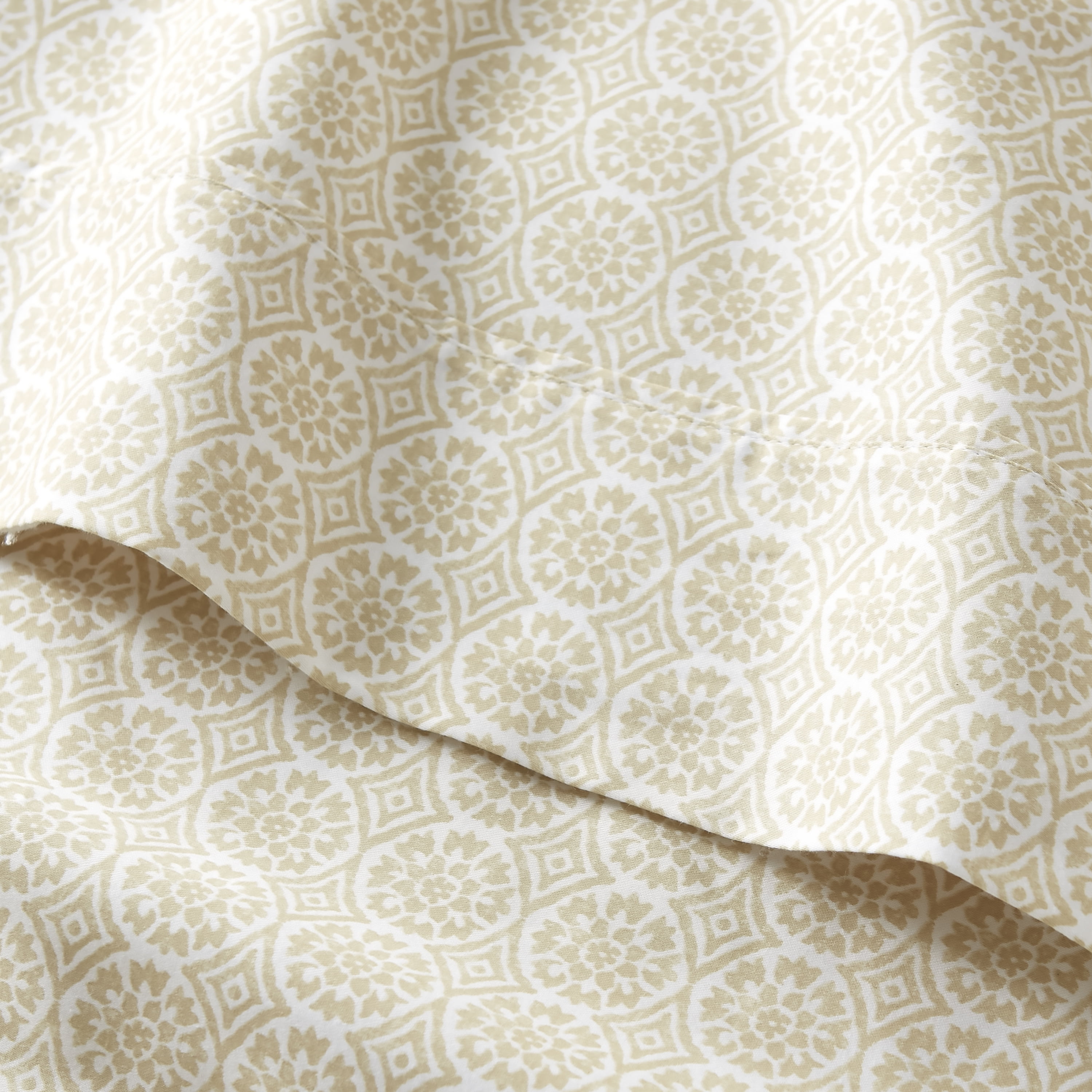 Better Homes & Gardens 4-Piece 300 Thread Count Suzani Almond Biscuit Cotton Sateen Bed Sheet Set, Queen