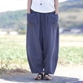 thumbnail image 2 of Pants for Women Pants Set Two Piece Casual Casual Wear Women Elastic And Tracksuit Elastic Waist Teen Girls for Size 12 Star Cool Outfits Work Work Trousers Dark Blue XL, 2 of 6