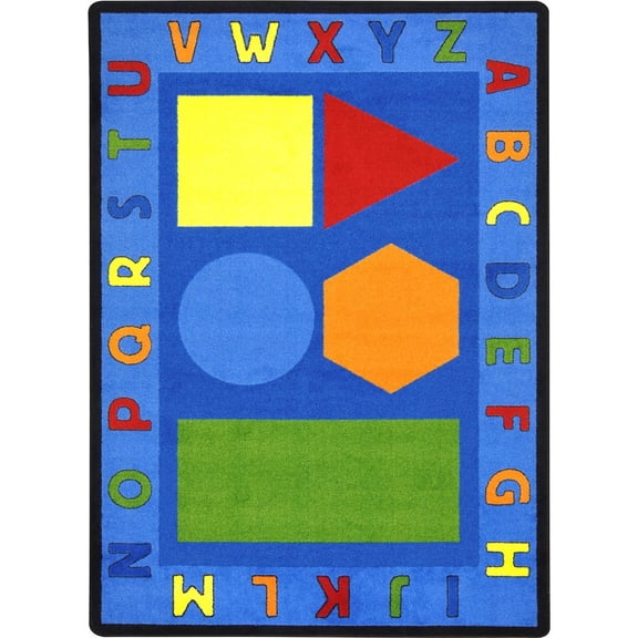 Kid Essentials - Early Childhood Alphabet Shapes, 5'4" x 7'8", Multicolored