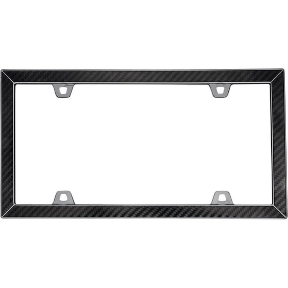 Cruiser Accessories Carbon Fiber II License Plate Frame, Carbon Fiber/Black Chrome, Fits 33x17cm License Plate