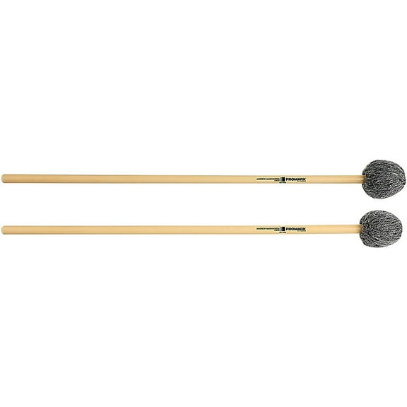 Promark Andrew Markworth Rattan Handle Vibraphone Mallets Soft Grey Yarn