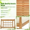 thumbnail image 6 of Kepooman 3 Piece Wood Patio Furniture Set with Seat Cushions and Acacia Wood Frame-White, 6 of 7