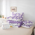 thumbnail image 6 of jejeloiu Kawaii Floral Daisy 7-Piece Twin Bedding Sets,Cartoon Flowers Blossom Bedding Comforter Set,Purple White Sheet Sets For Girls Teens,Super Cozy Room Decor Reversible, 6 of 8