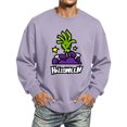 thumbnail image 3 of Halloween Sweatshirt for Men Pumpkin Ghost Graphic Casual Long Sleeve Spooky Pullover Sweatshirts Fall Winter Fashion Comfortable T Shirts Light Purple XL, 3 of 4