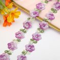 thumbnail image 4 of Visland Flower Lace Trim Ribbon Vibrant Color Widely Used DIY Crafts Embroidered Crochet Lace Trim Fabric Decorations for Sewing, 4 of 8