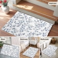 thumbnail image 6 of Blue Leaves Area Rugs Collection 2'x3', Summer Botanical Elegant Pastoral Non Slip Indoor Rectangle Throw Runner Rug Floor Mat Carpet for Living Room Dining Table Bedroom Nursery, 6 of 9