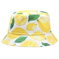 thumbnail image 2 of Sombreros de cubo con Estampado de cereza y piña de limón, gorras de Panamá para el sol para mujeres, hombres, niñas, pesca en la playa, algodón, frutas, sombrero de pescador, 2 of 5