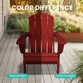 thumbnail image 5 of JUSTLET Folding Adirondack Chair, All-Weather Fire Pit Chairs, HDPE Adirondack Chairs with 2 Cup Holder, Outdoor Lawn Chair for Patio Garden, Dark Red, 5 of 10