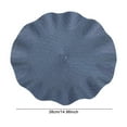 thumbnail image 6 of OIUR 6Pcs/Set Round Placemat Set Weave Design Washable Non-slip Dining Mat Corrugated Edge Heat-resistant Table Mat, 6 of 7