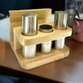 thumbnail image 6 of 4 Piece Spice Jar Toothpick Holder Napkin Tissue Holder Stainless Steel Wood Organizer for Kitchen Restaurant Countertop, 6 of 9