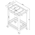 thumbnail image 7 of Jefferson 2-tier Glass Shelf Acrylic Bar Cart Chrome, 7 of 7