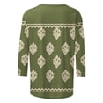 thumbnail image 4 of QATAINLAV Blouses pour Femmes Habillées Décontractées Manches 3/4 Col Rond Tuniques Chemises Imprimé Graphique Vintage Boho Hauts d'Été Grande Taille T-Shirts Soldes Quotidiennes Liquidation Vert TTTG, 4 of 6
