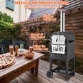 thumbnail image 2 of KFFKFF Exterior Pizza Cooker, 12" Timber Flame Unit, Dual-Layer Wood Burning Pizza Cooker, Outdoor Pizza Maker with Detachable Rollers, Maximum Heat of 700℉, Ideal for BBQ, 2 of 9
