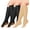 Black Black Beige, variant on 3 Pairs Zipper Open Toe Copper Compression Socks for Women & Men Circulation 15-20 mmhg - Better Blood Flow, Swelling, Best Support for Medical, Running, Nursing